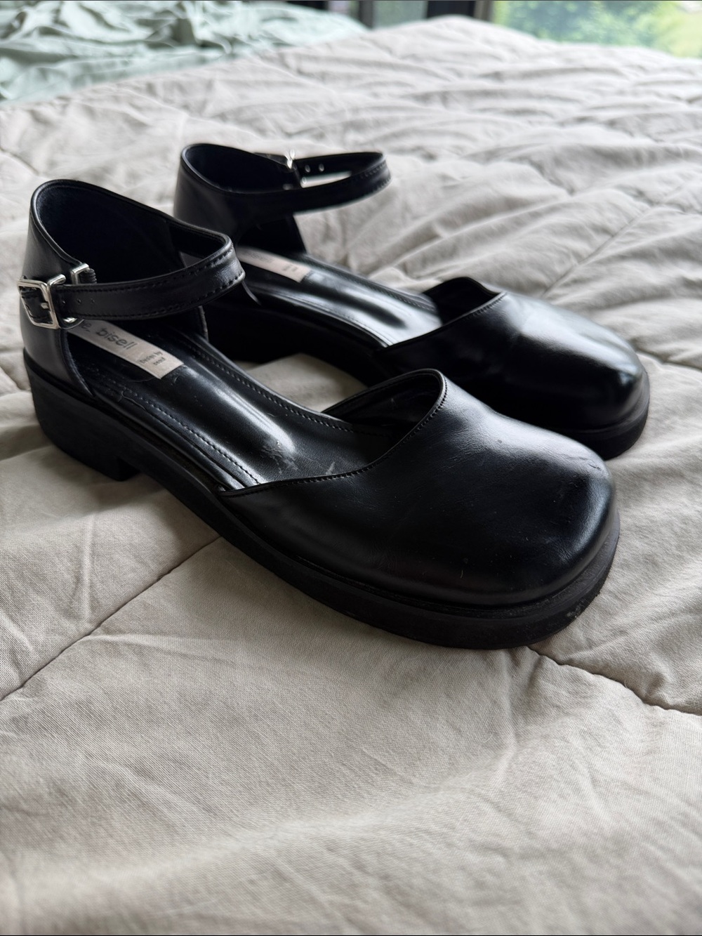 Black Mary Jane Flatform shoe with Ankle Strap